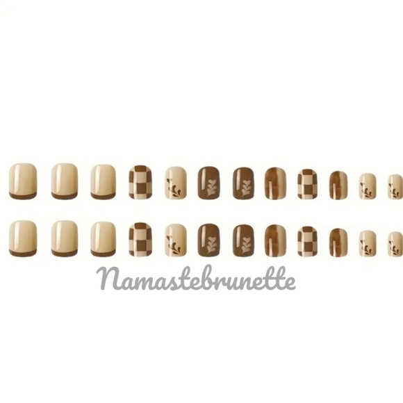 2/$16 Boho Hearts & Checkerboard Press On Nails - Picture 6 of 15